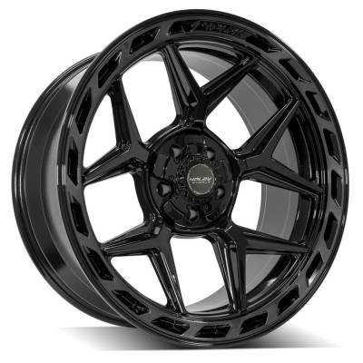4PLAY - 4PLAY Wheels 4P55 22x10 5x5.0/5.5 -18mm Black/Machine 4P55-22100-5D55-18BBT