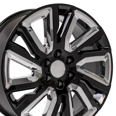 OE Wheels LLC - OE Wheels CV39 22x9 6x5.5 28mm Gloss Black/Chrome CV39-22090-6550-28B-ic