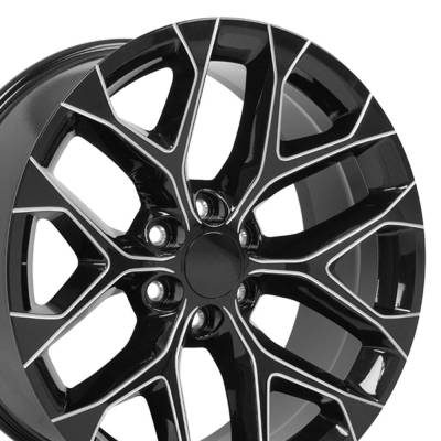 OE Wheels LLC - OE Wheels CV98B 22x9 6x5.5 24mm Gloss Black/Milled CV98B-22090-6550-24BM
