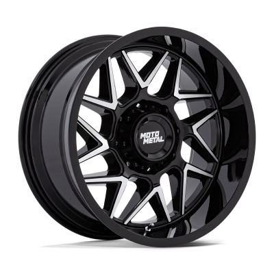 Moto Metal - Moto Metal MO812 TURBINE 20x9 5x5.0 1mm Gloss Black/Machined MO812BD20905001