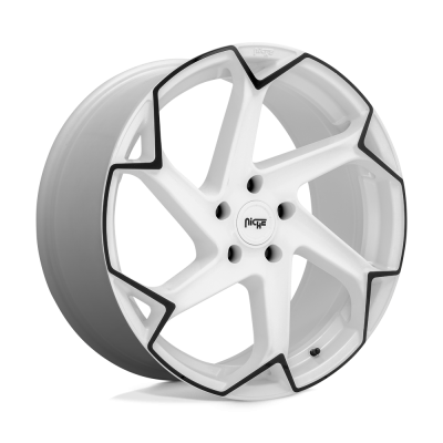 Niche 1PC - Niche Wheels M257 FLASH 20x10.5 5x112 40mm Gloss White/Black M2572005F8+40