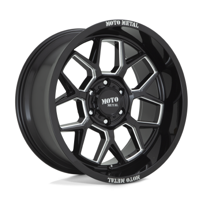 Moto Metal - Moto Metal MO80321085318N MO803 Banshee 20x10 5x5.5 -18mm Gloss Black/Milled