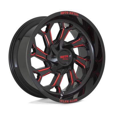 Moto Metal - Moto Metal MO999 20x10 8x6.5 -18mm Gloss Black/Red MO99921080918N
