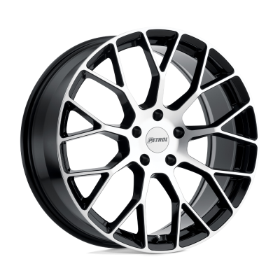 Petrol - Petrol Wheels P2B 16x7 5x100 40mm Gloss Black w/Machined Face 1670P2B405100F72