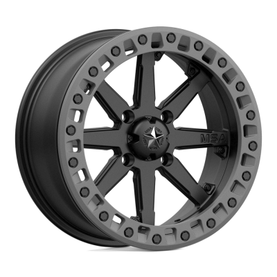 MSA Offroad Wheels - MSA Wheels M31 LOK2 BEADLOCK 14x7 4x110 0mm Satin Black/Matte Gray M31-04710