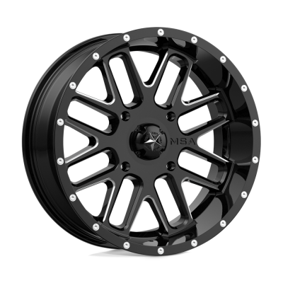 MSA Offroad Wheels - MSA Wheels M35 BANDIT 20x7 4x137 0mm Gloss Black/Milled M35-020737M