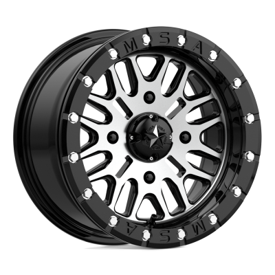 MSA Offroad Wheels - MSA Wheels M37 BRUTE BEADLOCK 14x7 4x110 10mm Gloss Black/Machined M37-04710