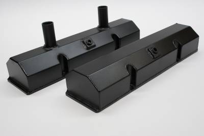 PRW - PRW 4035047 Valve Cover Aluminum Fabricated for Chevy SB Tall Black Anodized
