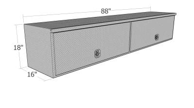 Unique Truck Accessories - Unique Truck HTB88C 16"x18"x88" Hi Cap HD Top Sider .10 Diamond Flip-Up Doors