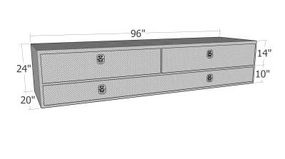 Unique Truck Accessories - Unique Truck TB400-96D 96"x20"x24" High Cap Stake Bed Contr TopSider w/Doors