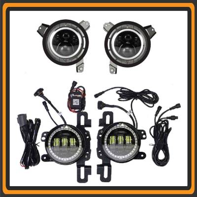 Quake LED - Quake LED QTE915 9" HD Headlights & 4" HD Fog Lights for Jeep JL/Gladiator