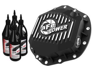 aFe Power - aFe 46-71261B Differential Cover Black w/Mach Fins/Gear Oil for Chevy/GMC 6.6L