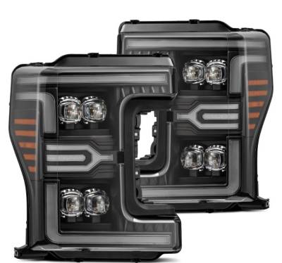 AlphaRex - AlphaRex 880325 Black LED MKII Projector Headlights for 17-19 Ford Super Duty