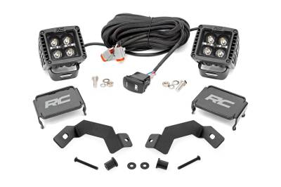 Rough Country Suspension Systems - Rough Country 72115 A-Pillar 2" LED Ditch Light Kit-Spot for 24-25 Toyota LC