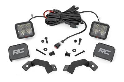 Rough Country Suspension Systems - Rough Country 72118 A-Pillar 2" LED Ditch Light Kit Flood for 24-26 Land Cruiser
