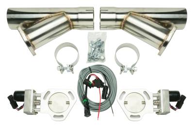 Pypes Performance Exhaust - Pypes HVE10K3 3" Dual Y Exhaust Electric Dump Cutout Natural Finish Universal