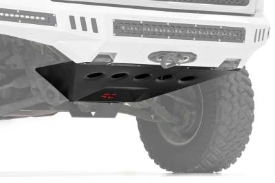 Rough Country Suspension Systems - Rough Country 10794 Front Bumper Skid Plate w/RC 10910 Black for 07-13 GM 1500