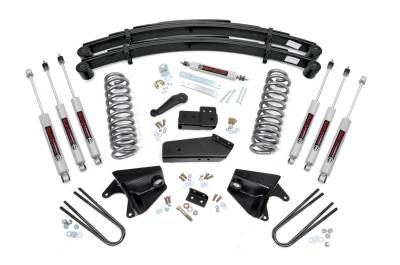 Rough Country Suspension Systems - Rough Country 520B33 4" Suspension Lift Kit w/RR Springs for 80-96 Bronco 4WD