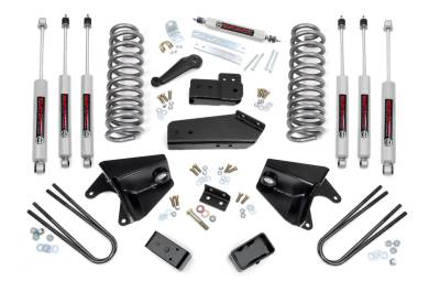 Rough Country Suspension Systems - Rough Country 465B33 4" Front Shocks Lift Kit w/Rear Blocks for 80-96 Bronco 4WD