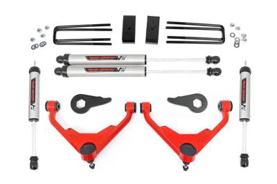 Rough Country Suspension Systems - Rough Country 859870RED 3" V2 Lift Kit for 01-10 GM 2500 FK/FF Code Truck/SUV