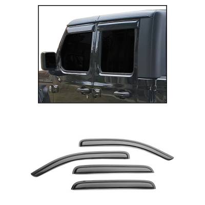Black Horse Off Road - Black Horse 140340 Tape-On Rain Guard for 20-24 Jeep Gladiator & Wrangler JL