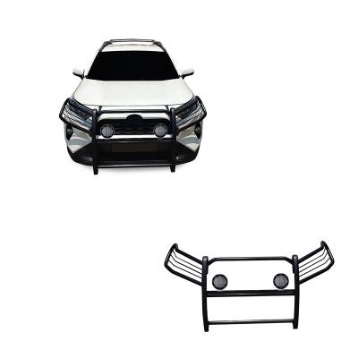 Black Horse Off Road - Black Horse 17A093904MA-PLFB Black Grille Guard w/LED for 19-24 Toyota RAV4