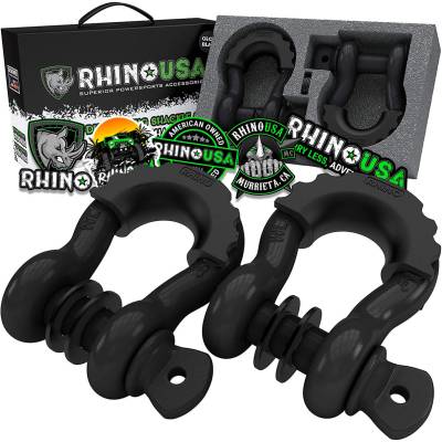 Rhino USA - Rhino USA G-SHACK-2 3/4" D-Ring Shackle Set 2Pc Black