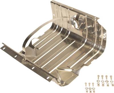 Kentrol - Kentrol 30539 Polished Gas Tank Skid Plate w/Strap for 76-90 Jeep CJ/YJ Wrangler