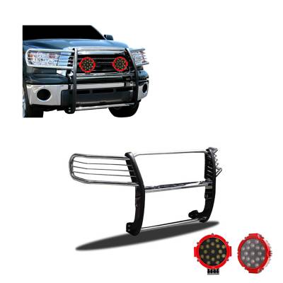 Black Horse Off Road - Black Horse 17A098900MSS-PLR SS Grille Guard w/LED for Sequoia/Tundra
