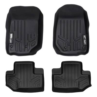 SMARTLINER - SMARTLINER SA0139/B0236 Front/Rear BLACK Floor Liners for Jeep Wrangler JK 2DR