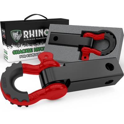 Rhino USA - Rhino USA RG-HTHITCH2 Red Shackle Hitch Receiver w/D-Ring Red