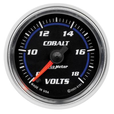 AutoMeter - AutoMeter 6191 Cobalt Volt Meter Digital Gauge 8-18V 2-1/16" Stepper Motor