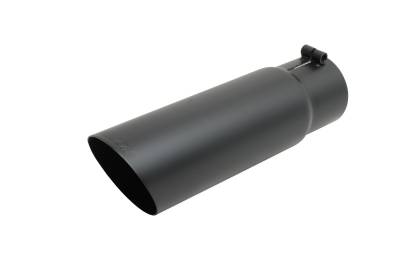Gibson Performance Exhaust - Gibson Performance 5" Black Ceramic 304 Stainless Exhaust Tip 500554-B