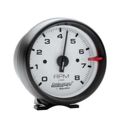 AutoMeter - AutoMeter 2303 Autogage Pedestal Tachometer White/Blk Gauge 0-8000RPM 3-3/4"