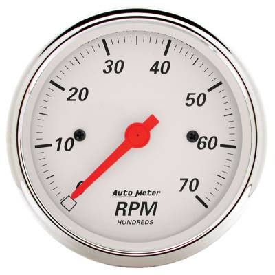 AutoMeter - AutoMeter 1398 Arctic White In-Dash Tachometer Gauge 0-7000RPM 3-1/8"