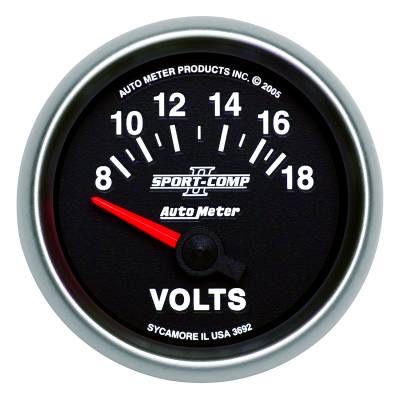 AutoMeter - AutoMeter 3692 Air Core Sport-Comp II Volt Meter Gauge 8-18V 2-1/16"