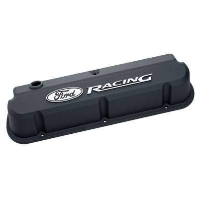 Ford Performance Parts - Ford Perf. 302-135 Slant Edge Valve Covers Die Cast Black Ford Logo for SBF
