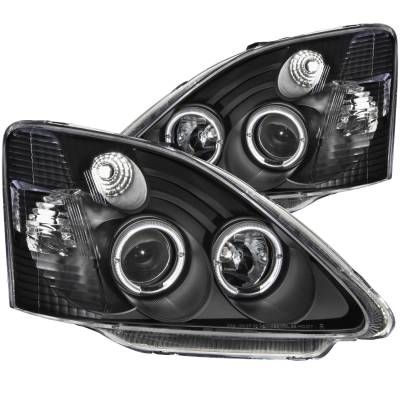 Anzo USA - Anzo USA 121057 Black Projector Headlight Set w/LED Halo for 02-04 Honda Civic