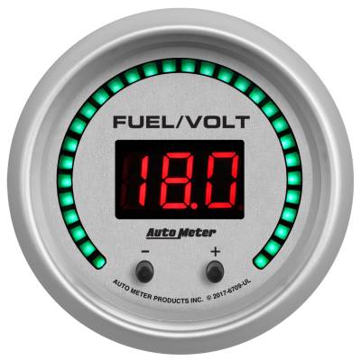 AutoMeter - AutoMeter 6709-UL Ultra-Lite Elite Digital Fuel Level/Voltmeter 8-18V 2-1/16"