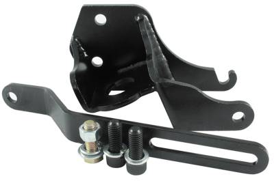 Borgeson - Borgeson 802404 Power Steering Pump Bracket Steel 55-57 Chevy Front Motor Mount