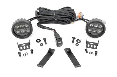 Rough Country Suspension Systems - Rough Country 70083 A-Pillar 3.5" LED Ditch Light Kit Spot for 14-21 Cherokee KL