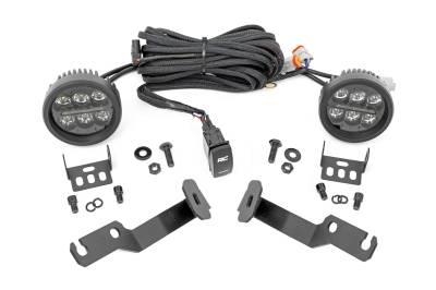 Rough Country Suspension Systems - Rough Country 71092 A-Pillar 3.5" LED Ditch Light Kit-Spot for 05-15 Tacoma