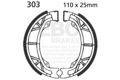EBC Motorcycle Brakes - EBC Motorcycle Brakes 303 Plain Motorcycle Replacement Brake Shoes