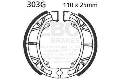 EBC Motorcycle Brakes - EBC Motorcycle Brakes 303G Motorcycle Grooved Replacement Brake Shoes