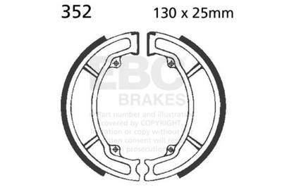 EBC Motorcycle Brakes - EBC Motorcycle Brakes 352 Plain Motorcycle Replacement Brake Shoes
