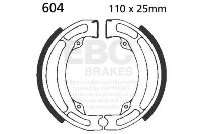 EBC Motorcycle Brakes - EBC Motorcycle Brakes 604 Plain Motorcycle Replacement Brake Shoes