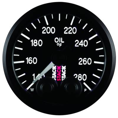 Stack - Stack ST3510 Gauge Oil Temp Pro-Control 52MM Black 140-28F 1/8" NPF Male