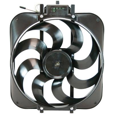 Flex-A-Lite - Flex-A-Lite 160 15" Black Magic S-Blade Reversible Fan 3000 CFM w/Thermostat