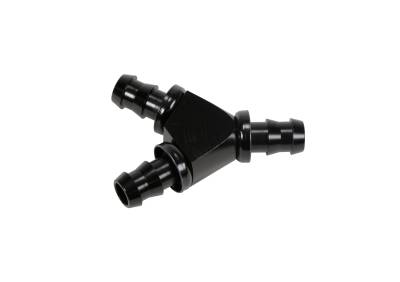 Fleece Performance - Fleece FPE-FIT-Y08-BLK 1/2" Black Aluminum Y Barbed Fitting -8 Pushlock Hose
