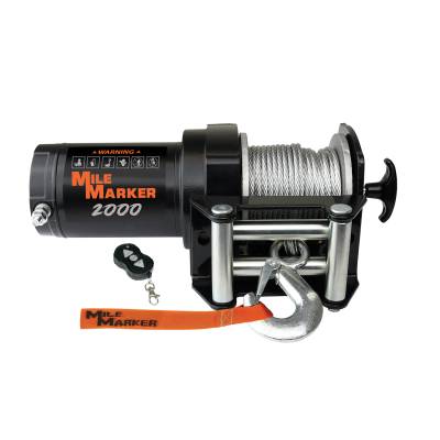 Mile Marker - Mile Marker 76-50200 2000 LB 12V Utility Winch w/Steel Cable & Wireless Remote